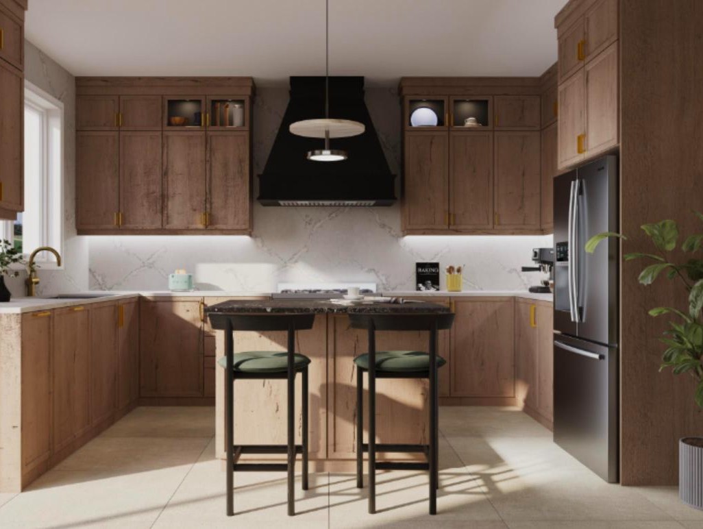 Kitchen in the NAVA Terrace Town model home, Oakville